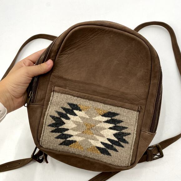 MZ Fair trade Brown Southwestern backpack - Picture 4 of 9